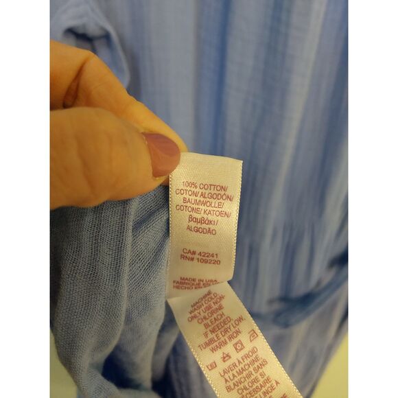 Velvet by Graham & Spencer Women's Bella Cotton Gauze Dress X-Large BLUE COLOR - Picture 9 of 16